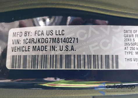 2021 Jeep Grand Cherokee L Overland 4X4 из США, поврежденный, VIN 1C4RJKDG7M8140271